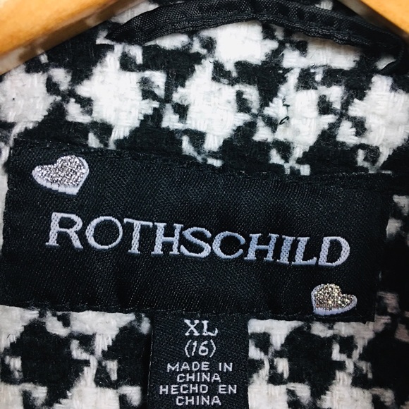 Rothschild girls size 16 coat black and white - Picture 2 of 15